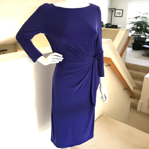 ralph lauren side tie jersey dress